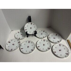 Vintage Rosechintz By Meito Japan 6 X 6 In Dessert Plates Fine China Set of 8